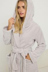 PixieGirl Petite Women's Stone Brown Luxury Soft Fleece Dressing Gown | PixieGirl 4