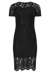 M&Co Petite Black Lace Sweetheart Midi Dress | M&Co 6