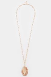 Gold Tone Long Chain Pendant Necklace | Yours Clothing 2