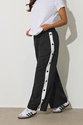 PixieGirl Petite Womens Black Contrast Stripe Wide Leg Trousers | PixieGirl 2