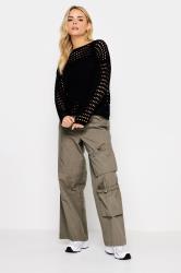 PixieGirl Black Crochet Slash Neck Jumper | PixieGirl 2