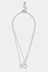 2 PACK Silver Geometric Pendant Necklace Set | Yours Clothing 2