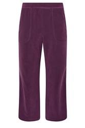 PixieGirl Petite Burgundy Red Fleece Wide Leg Trousers