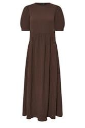 PixieGirl Petite Womens Chocolate Brown Textured Midi Dress | PixieGirl 5