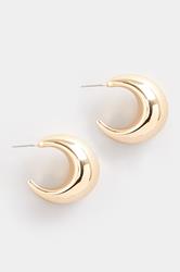 Gold Tone Teardrop Chunky Hoop Earrings | Yours Clothing 2