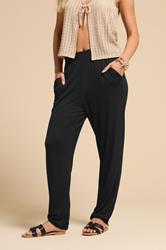 PixieGirl Petite Women's Black Jersey Harem Trousers | PixieGirl 2