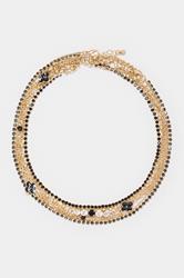 6 PACK Gold Tone Diamante Choker Necklace | Yours Clothing 2