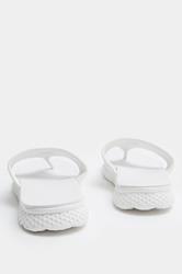 White Diamante T-Bar Sandals In Wide E Fit | Yours Clothing 4