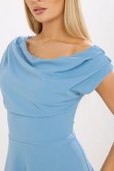 STAR Blue Off Shoulder Fit and Flare Dress | StarByJM 4
