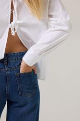 PixieGirl Petite Women's Dark Blue Non-Stretch Barrel Leg Jeans | PixieGirl 4