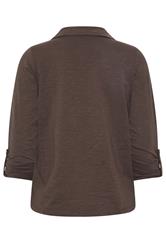 PixieGirl Petite Women's Chocolate Brown Button Cotton Shirt | PixieGirl 6