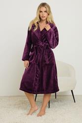 PixieGirl Petite Women's Burgundy Red Super Luxe Hooded Dressing Gown | PixieGirl 2