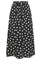 M&Co Petite Black Polka Dot Tie Waist Maxi Skirt | M&Co 5