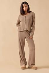 PIxieGirl Petite Women's Camel Brown Ribbed Cardigan | PixieGirl 3