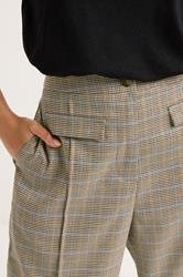 PixieGirl Petite Women's Brown Check Pocket Front Wide Leg Trouser | PixieGirl 5