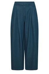 PixieGirl Petite Blue Cotton Pleat Front Wide Leg Jeans