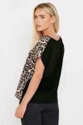 M&Co Petite Women's Natural Brown Leopard Print Short Sleeve Top | M&Co 2