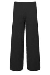 PixieGirl Petite Women's Black Bubble Textured Wide Leg Trousers | PixieGirl 5