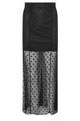 PixieGirl Petite Women's Black Spot Mesh Maxi Skirt | PixieGirl 1