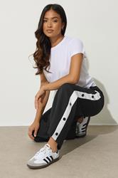 PixieGirl Petite Womens Black Contrast Stripe Wide Leg Trousers | PixieGirl 1