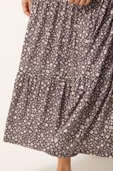 M&Co Petite Brown Floral Tiered Maxi Skirt | M&Co 4