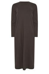 PixieGirl Petite Women's Chocolate Brown T-Shirt Maxi Dress | PixieGirl 5