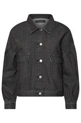 PixieGirl Petite Women's Black Denim Balloon Sleeve Jacket | PixieGirl 6