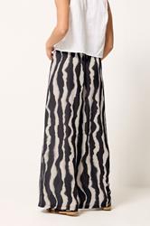 PixieGirl Petite Black Abstract Striped Wide Leg Trousers | PixieGirl 2