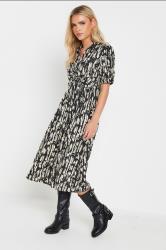 PixieGirl Petite Women's Black Woven Abstract Twist Dress | PixieGirl 3