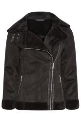 PixieGirl Black Faux Fur Trim Aviator Jacket | PixieGirl 6