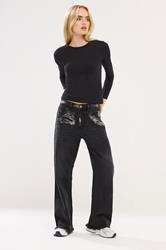 PixieGirl Petite Women's Black Distressed Straight Leg Jeans | PixieGirl 1