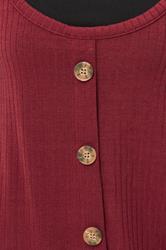 PixieGirl Petite Burgundy Red Ribbed Button Mini Dress | PixieGirl 4