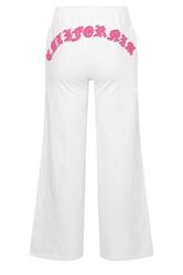 PixieGirl Petite Women's White 'California' Slogan Wide Leg Joggers | PixieGirl 7
