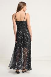 STAR Black Chiffon Spot Maxi Dress | StarByJM 4