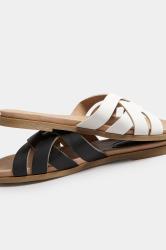 White Woven Mule Sandals In Extra Wide EEE Fit | Yours Clothing 6