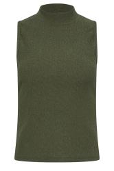 M&Co Petite Khaki Green Textured Shell Top | M&Co 5
