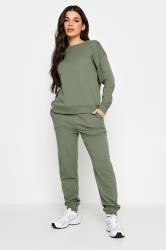 PixieGirl Petite Womens Sage Green Crew Neck Sweatshirt | PixieGirl 2