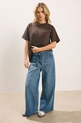 PixieGirl Petite Women's 2 PACK Chocolate Brown & Navy Blue Oversized T-Shirts | PixieGirl 3