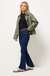 PixieGirl Petite Women's Indigo Blue Seam Front Flared Jeans | PixieGirl 1