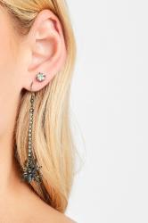 2 PACK Silver Spider Earrings Set | Yours Clothing 1