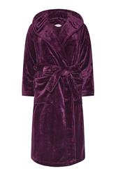 PixieGirl Petite Women's Burgundy Red Super Luxe Hooded Dressing Gown | PixieGirl 5