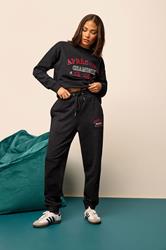 PixieGirl Petite Women's Black 'Apres Ski' Slogan Cuffed Jogger | PixieGirl 1