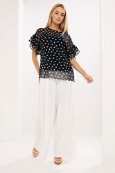 STAR Black Polka Dot Mesh Top | StarByJM 1