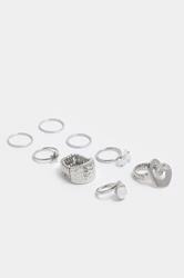 8 PACK Silver Tone Star Ring Set | Yours Clothing 3
