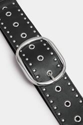 Black Wide Eyelet Stretch Belt | Yours Clothing 3