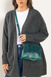 Green Ring Detail Cross Body Bag | Yours Clothing 1