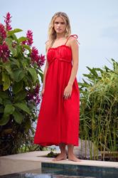 PixieGirl Petite Women's Red Cotton Frill Bust Tie Dress | PixieGirl 1