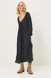 PixieGirl Petite Women's Black Woven Tie Back Smock Dress | PixieGirl 1