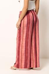 PixieGirl Petite Red Striped Wide Leg Trousers | PixieGirl 2