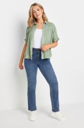 M&Co Blue Mid Wash Lift & Shape Straight Leg Jeans | M&Co 1